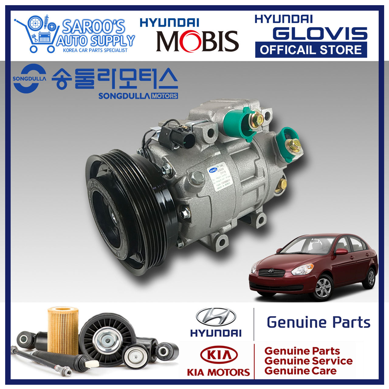 [U] Aircon Compressor/Accent (04-10)/Diesel/97701-1E300/2H200/2H240/2H202