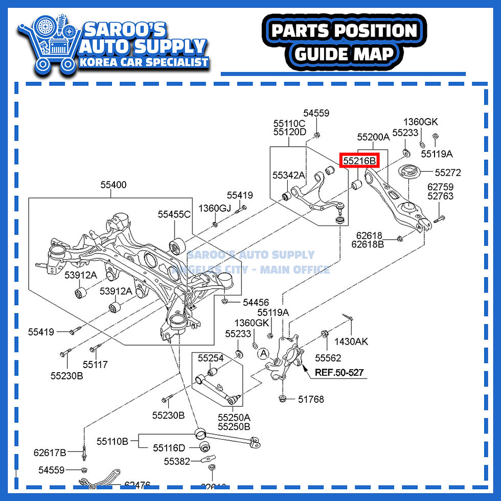 Thumbnail: [Rear] Suspention/Lower Arm Bushing Set/Santa Fe,Soretno,Veracruz/55218-2B000