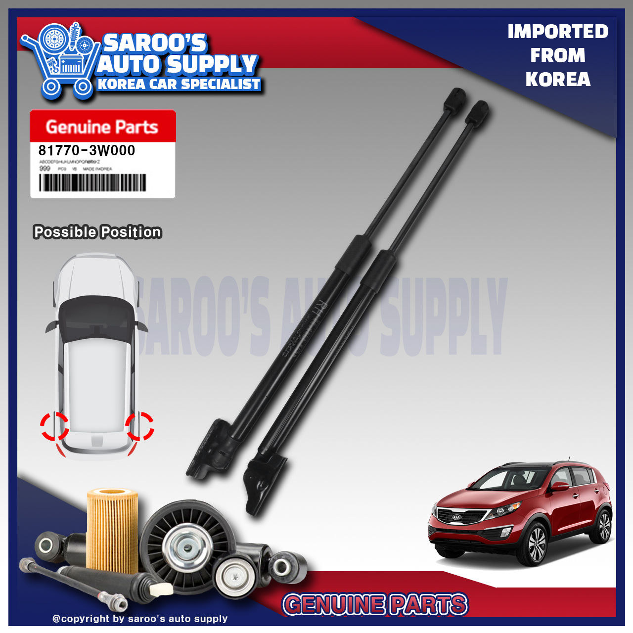 Tailgate Lifter Set/Sportage (10-15)/81770/81780-3W000