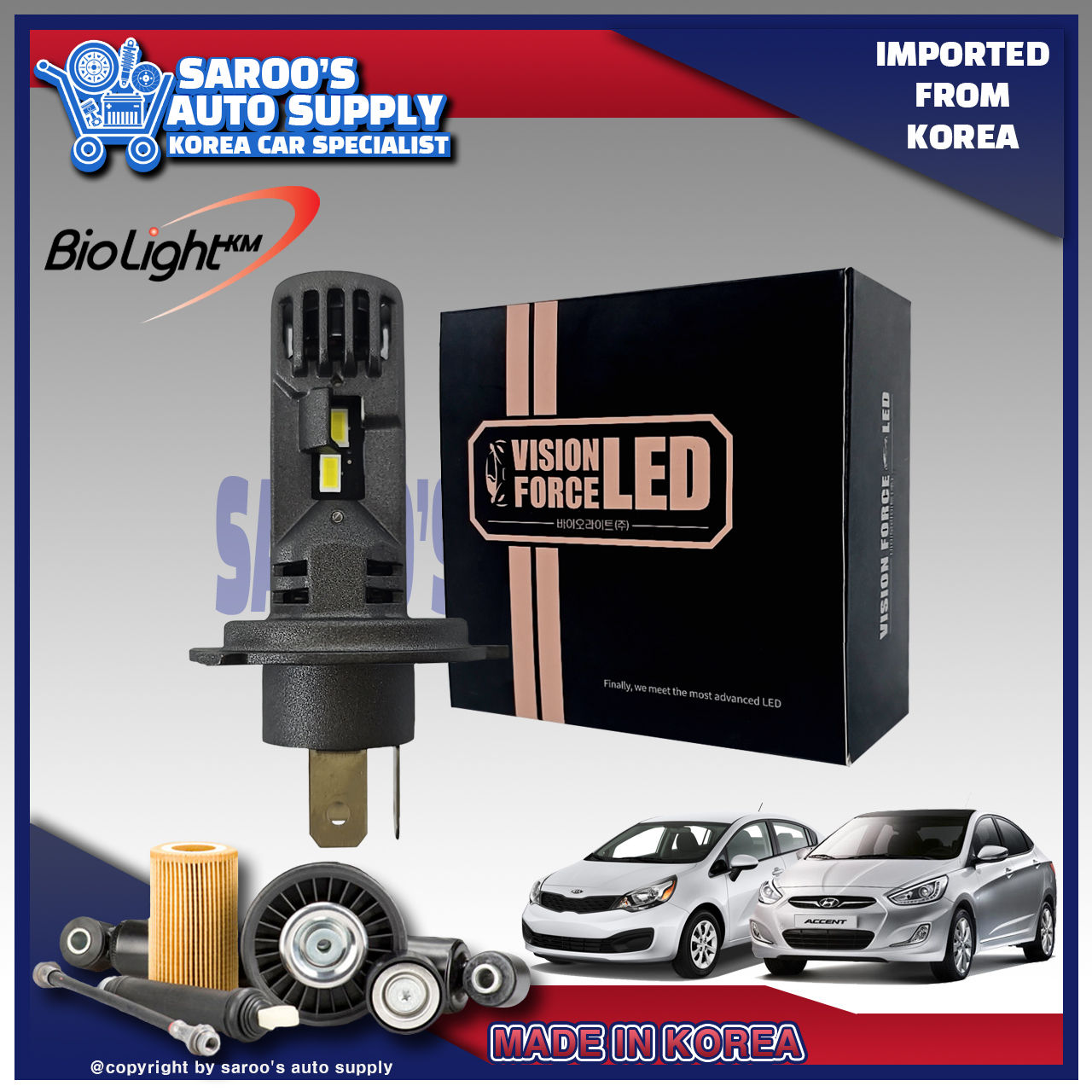 [H4] Headlight LED Bulb/Accent(11-18),RIo (12-16)/H4