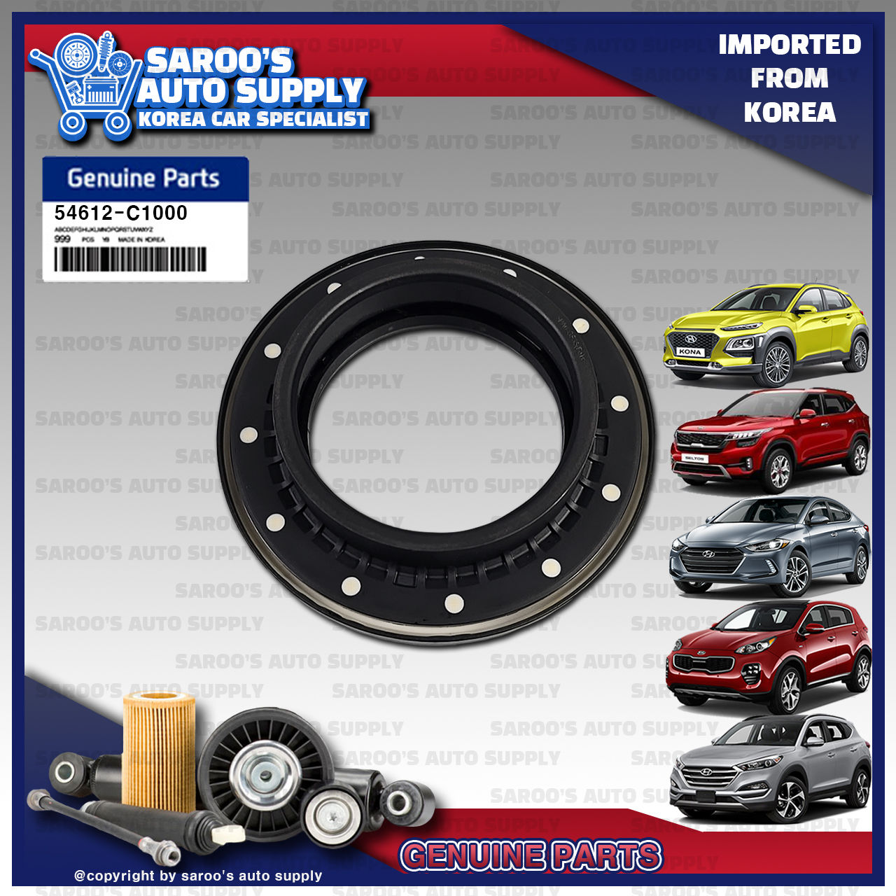 Shock Absorber Strut Bearing For Kona,Seltos,Elantra,Tucson,Sportage,54612-C1000