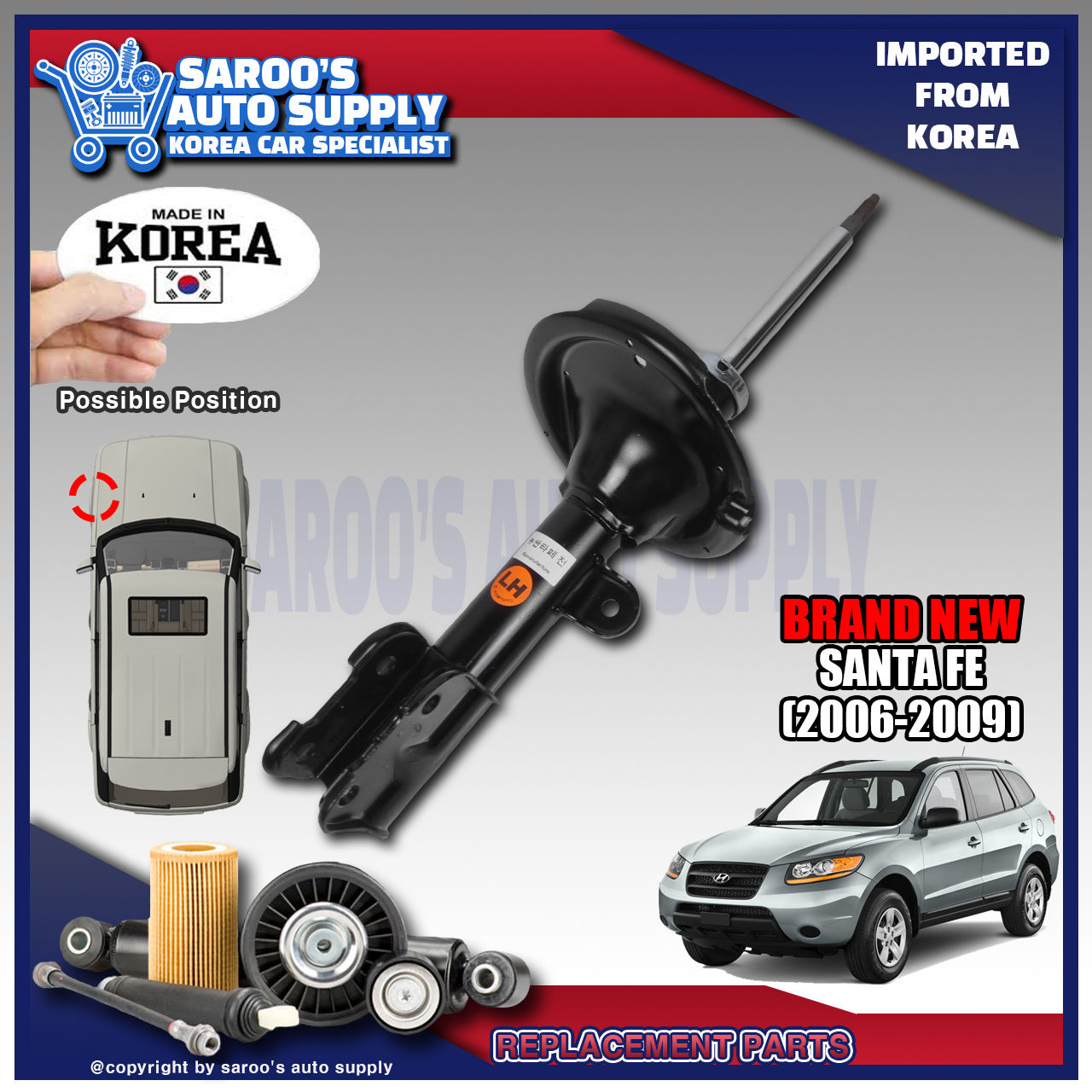 [Front] Shock Absorber/Santa Fe (06-09)/D4EB/Brand New