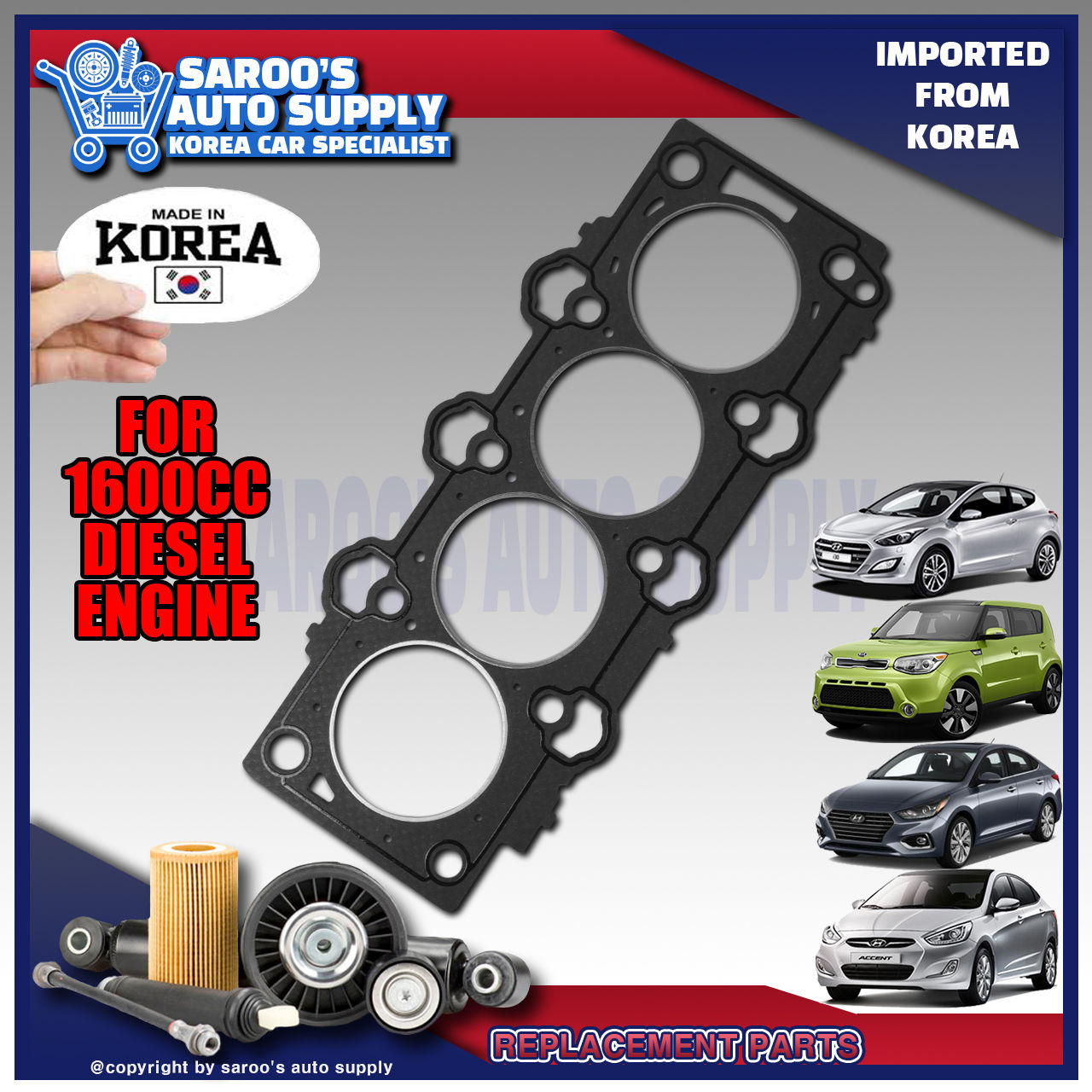 [U2] Cylinder Head Gasket For Accent,I30,Soul /22311-2A701