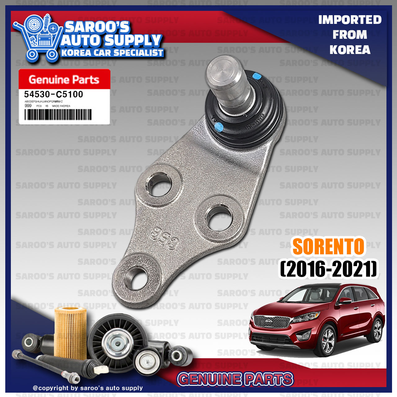 Lower Suspension Arm Ball Joint For Sorento (16-21)/54530-C5100 [1PCS]