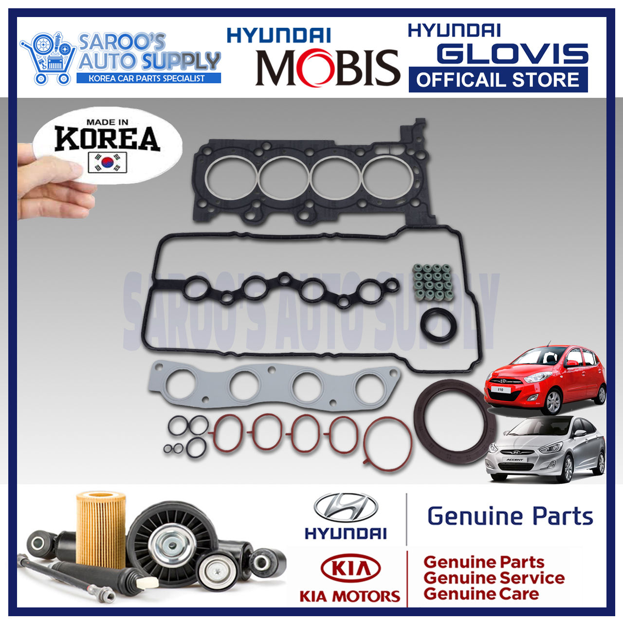 [Kappa] Overhaul Gasket set/Accent,I10,Rio/G4LA , G4LC