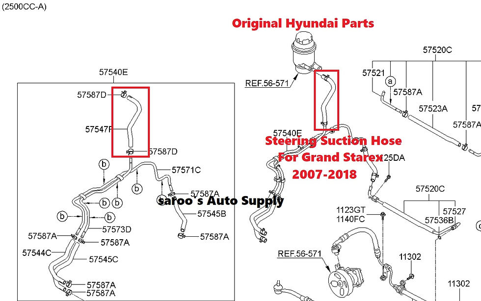 Thumbnail: Steering Suction Hose For Hyundai Grand Starex 2007-2018 ,57530-4h000