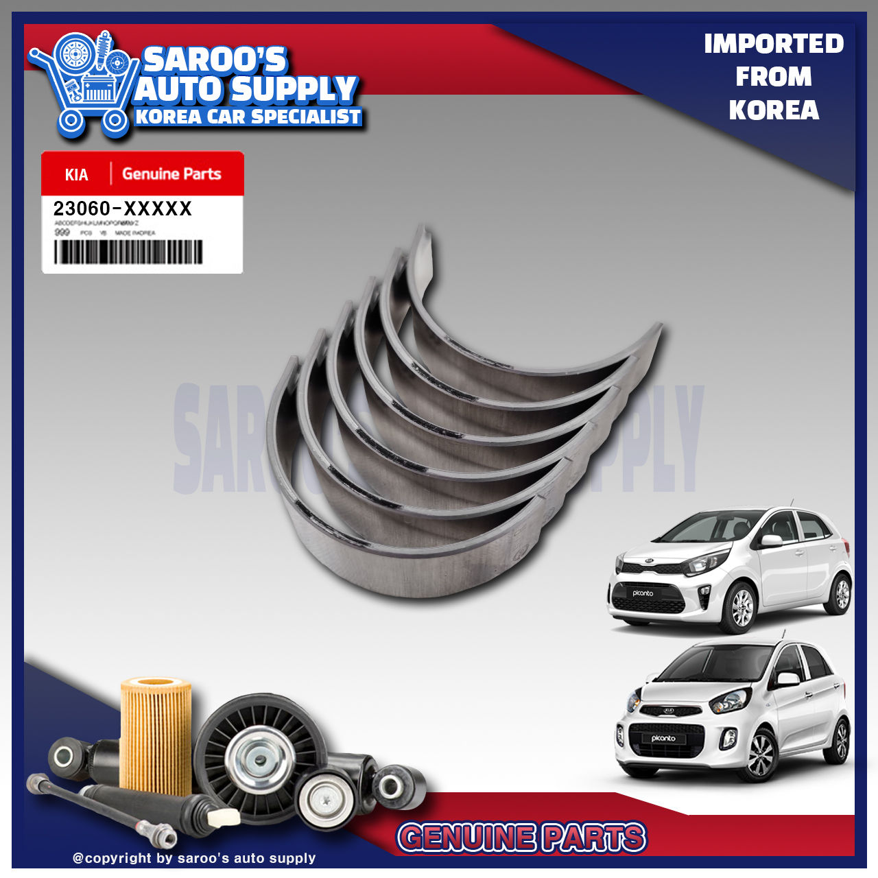 [Kappa] Connecting Rod Bearing Set/Picanto (11-23)/3Cylinder