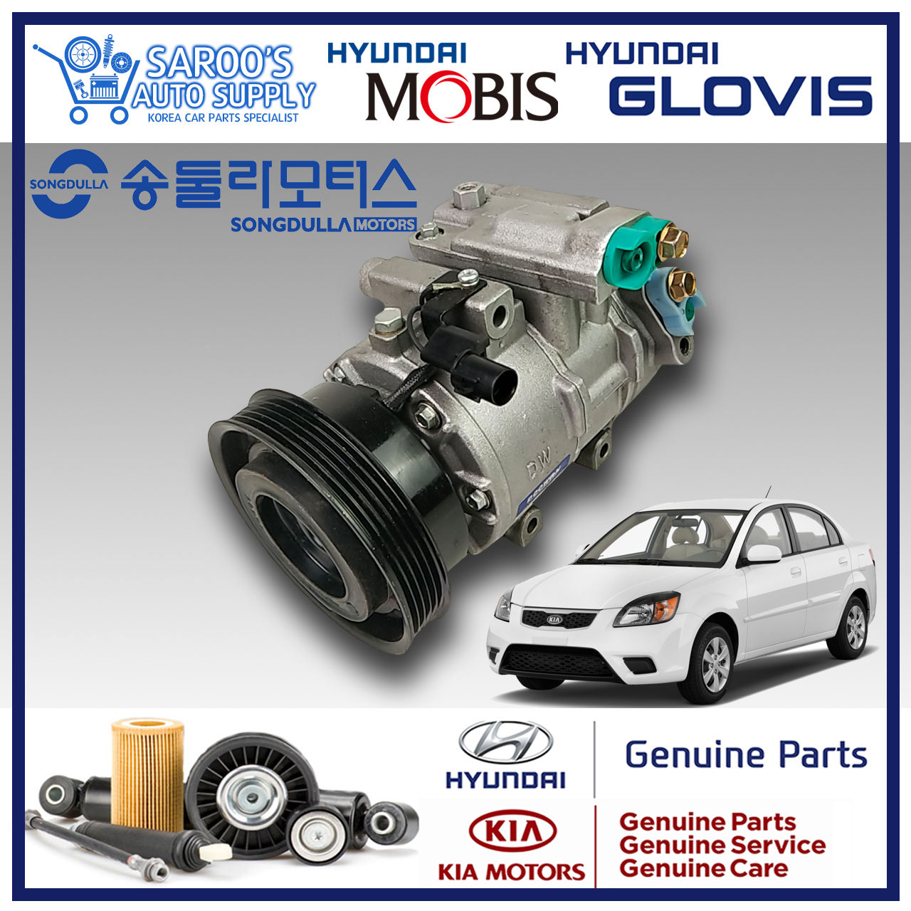 [U] Aircon Compressor / Rio (06-11)/Diesel/97701-1G300