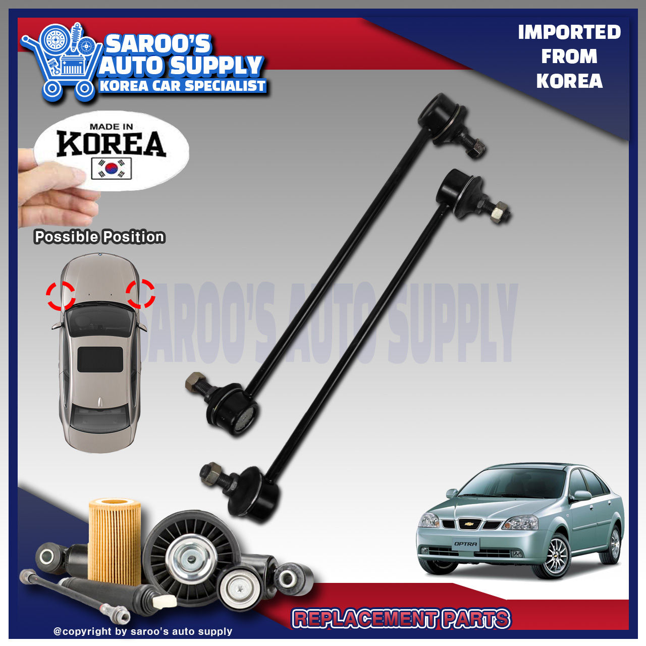 [2Pcs][Front] Stabilizer Link Set/Optra (03-09) / Made In Korea,