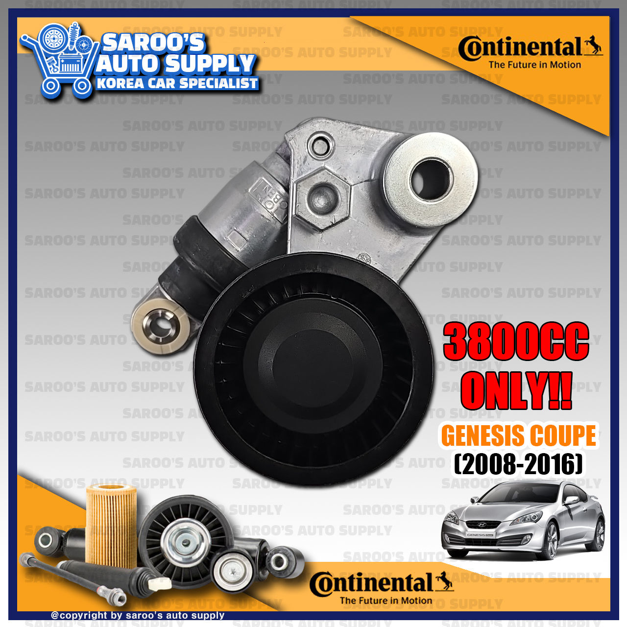 Belt Tensioner For Genesis Coupe (06-16) , 3800cc, 25281-3c600