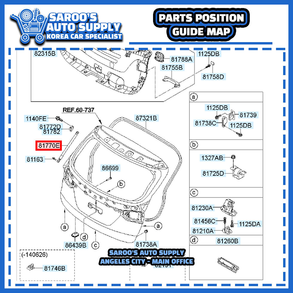 Thumbnail: Tailgate Lifter / Trunk Stop Set /Santa Fe (13-18)/81771-1W000 or 81771-2W500