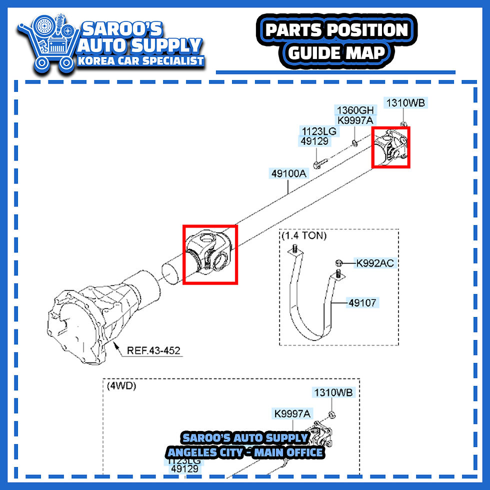 Thumbnail: Propeller Shaft Universal Cross Joint Bearing Set/K2500, K2700 (04-25)