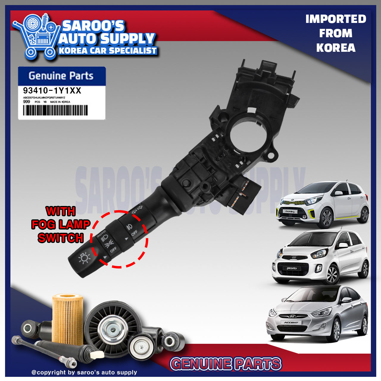 Multi Funcion/Combination Switch/Accent,Picanto,[AUTO LIGHT]93400-1Y111/1Y110