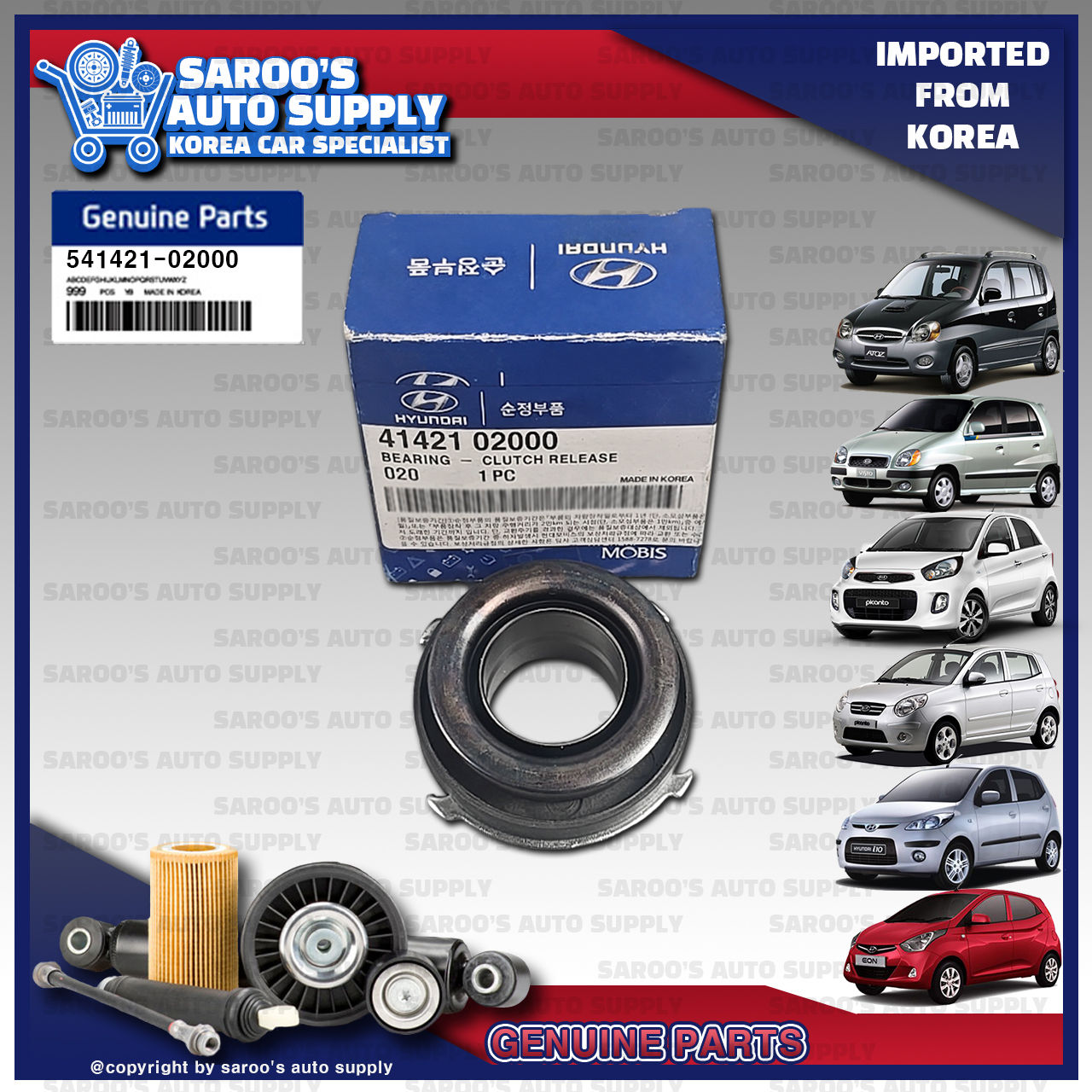 Clutch Release Bearing/Visto,Atoz,Picanto,I10,Eon,41421-02000/02010