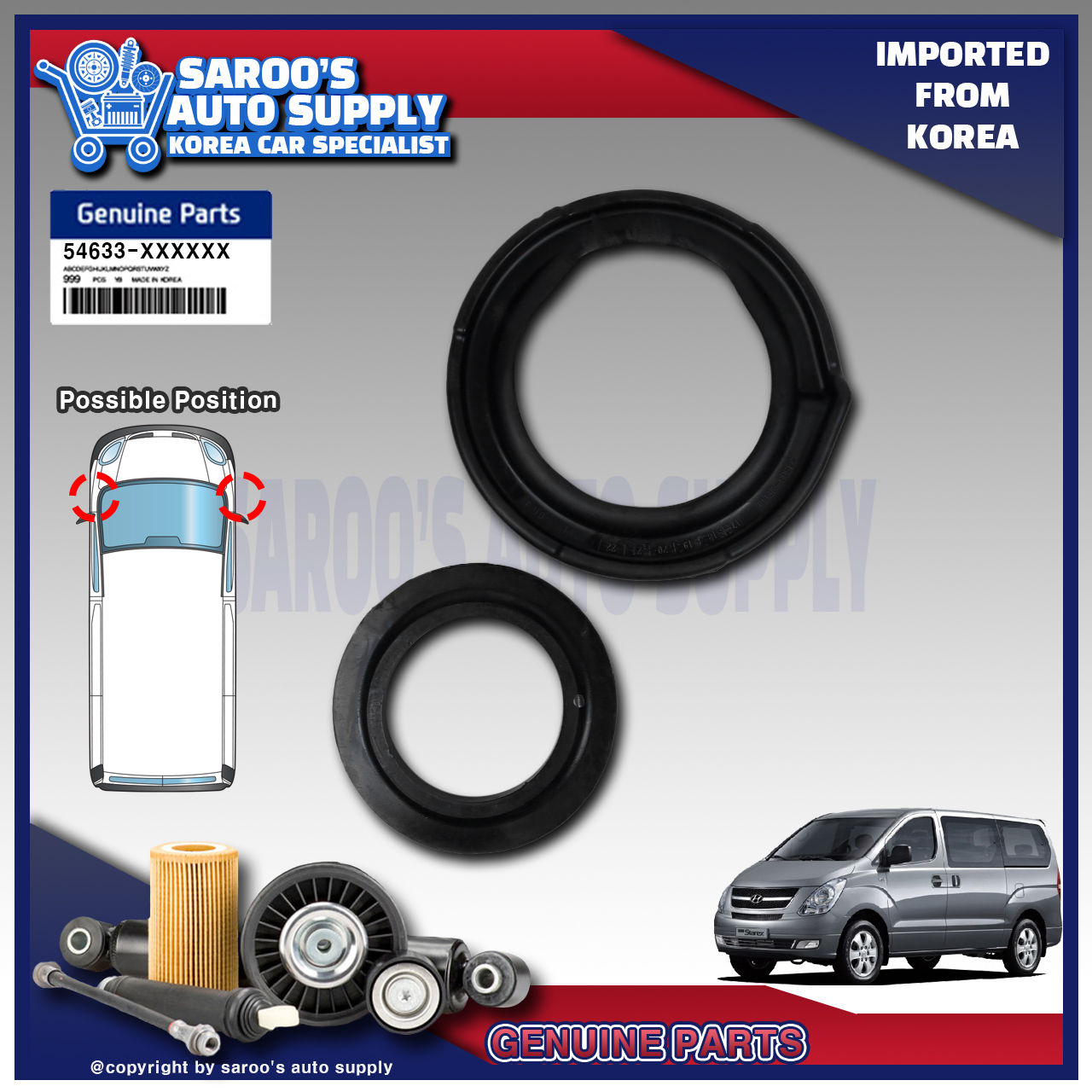 [Front] Coil Spring Rubber Set/Grand Starex (07-18)/54623-4H000