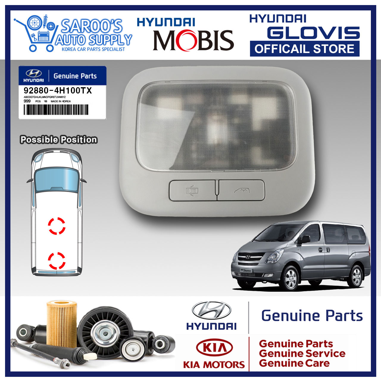 [Middle,Rear] [Genuine] Room Lamp for Grand Starex ,2007-2018 , Original hyundai
