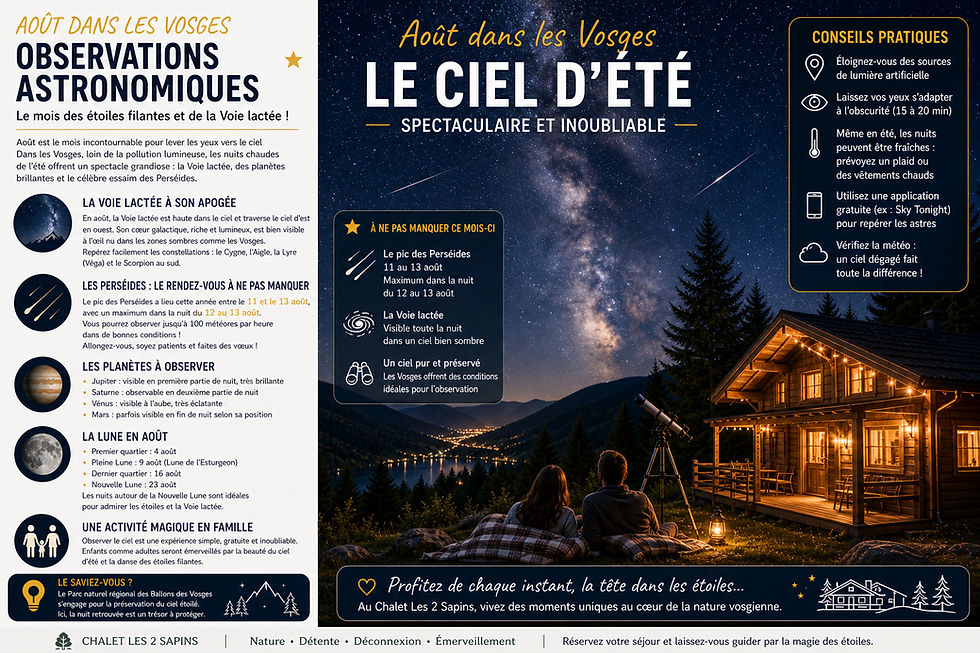 Observer le ciel dans les Vosges en août : le spectacle des étoiles filantes