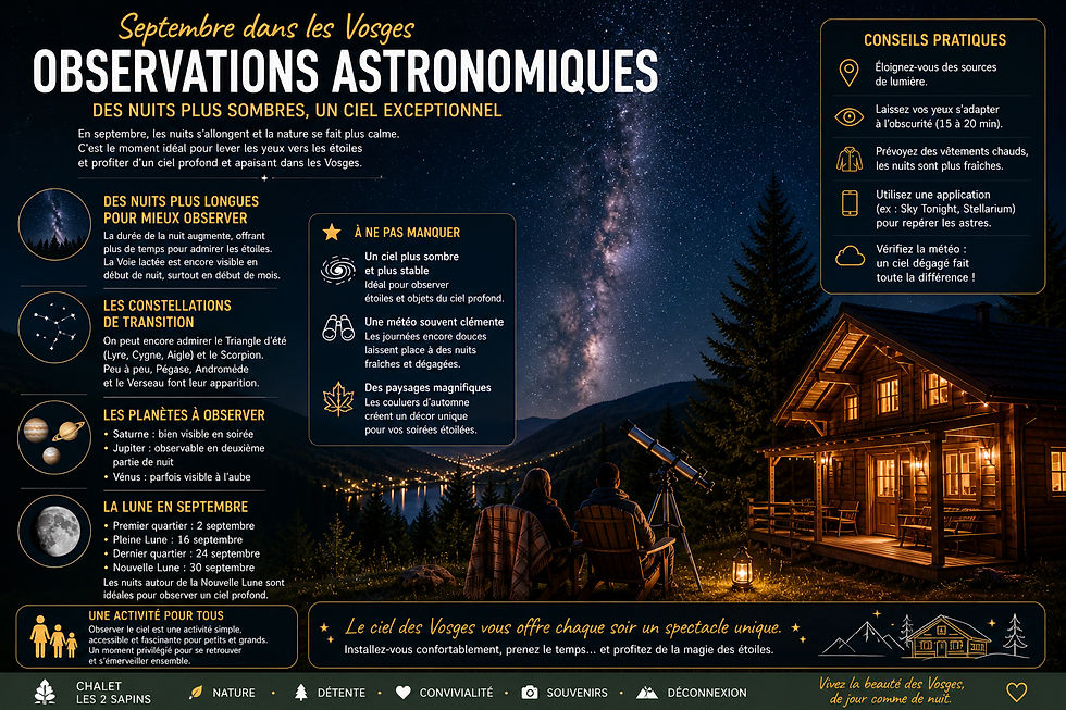 Observer le ciel dans les Vosges en septembre : des nuits plus sombres et apaisantes