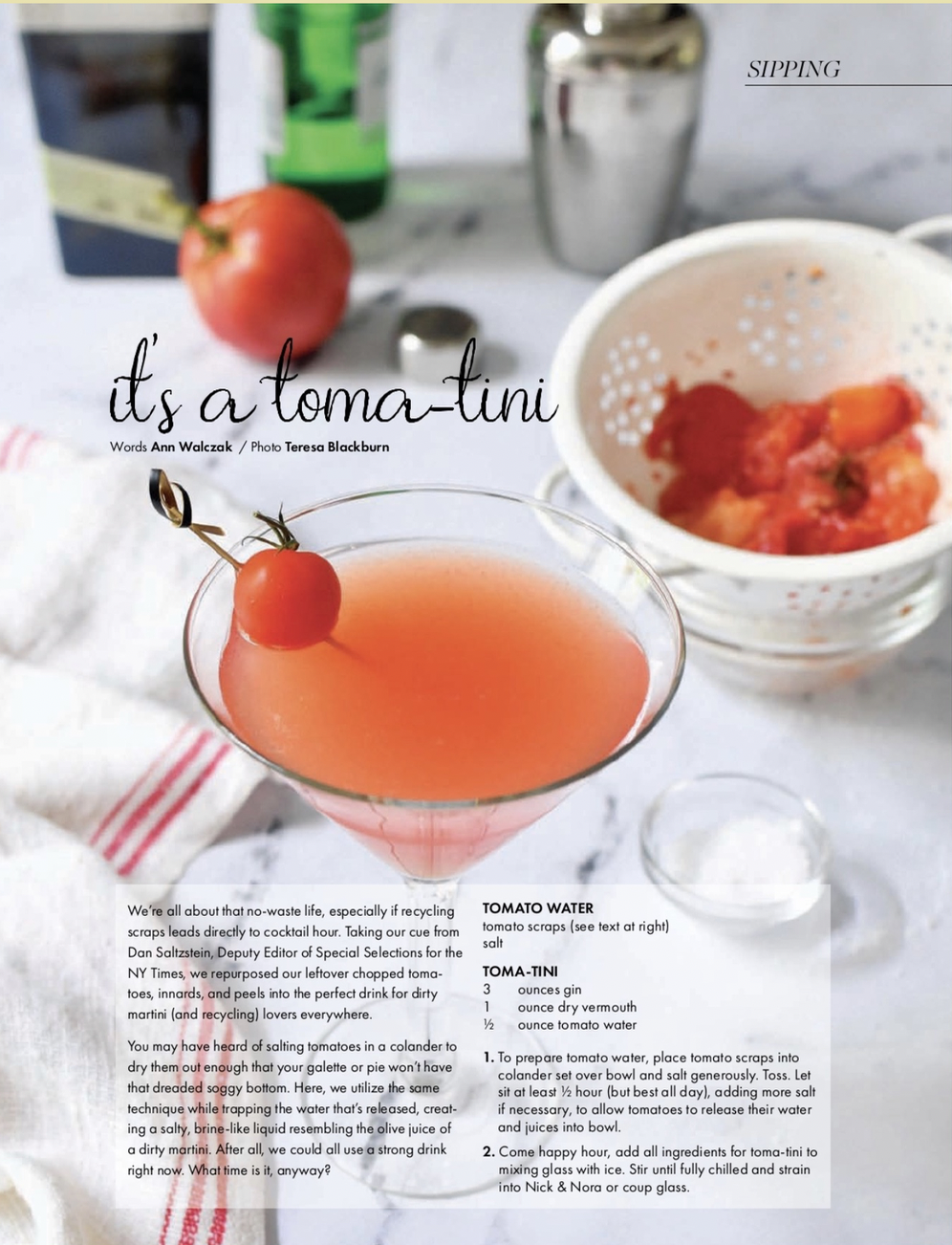 Tomatini Cocktail, Edible Nashville