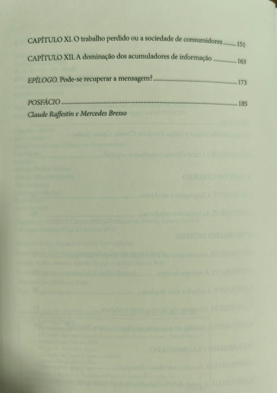Miniatura: Sumário: Livro Trabalho, Espaço e Poder. 