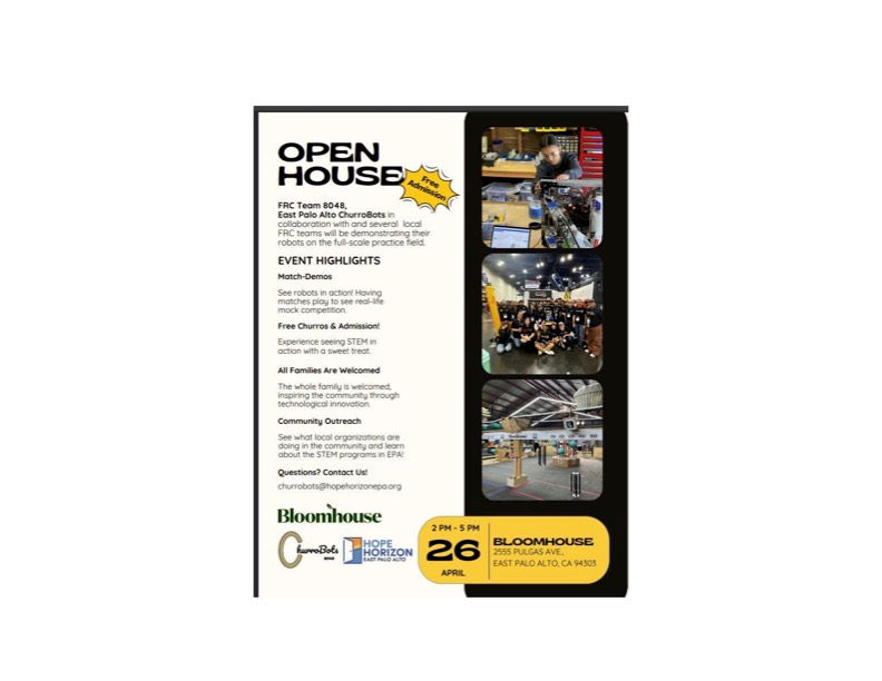 Bloomhouse - ChurroBots and Local Robotics/STEM Open House