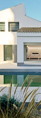 Minimalism Modern White Architecture & Interior Design in Altea Denia Javea Moraira Alicante with wood stone glass finishes and garden by EEA Esculpir el Aire