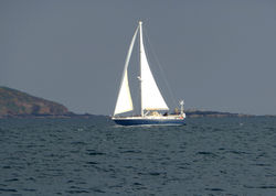 Sailing Boat off Staddon Heights