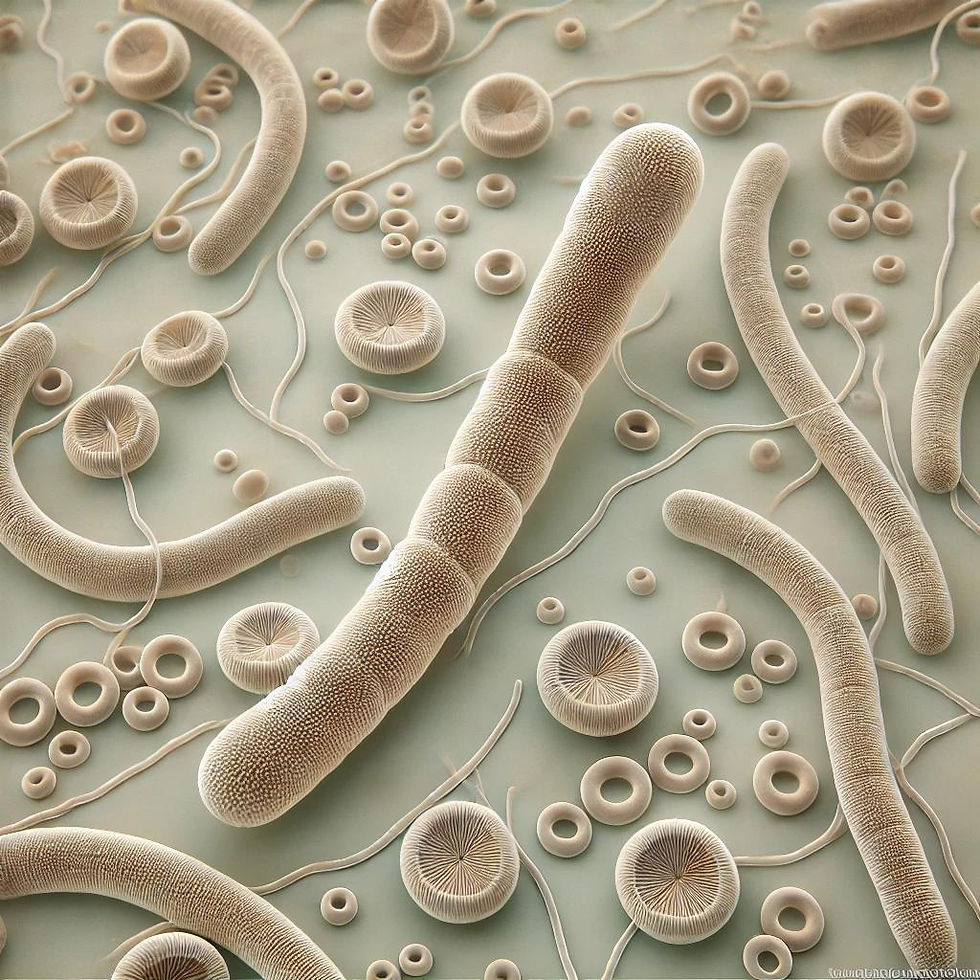Illustration of Leptosphaeria fungi. Necrotic ring causing fungus.