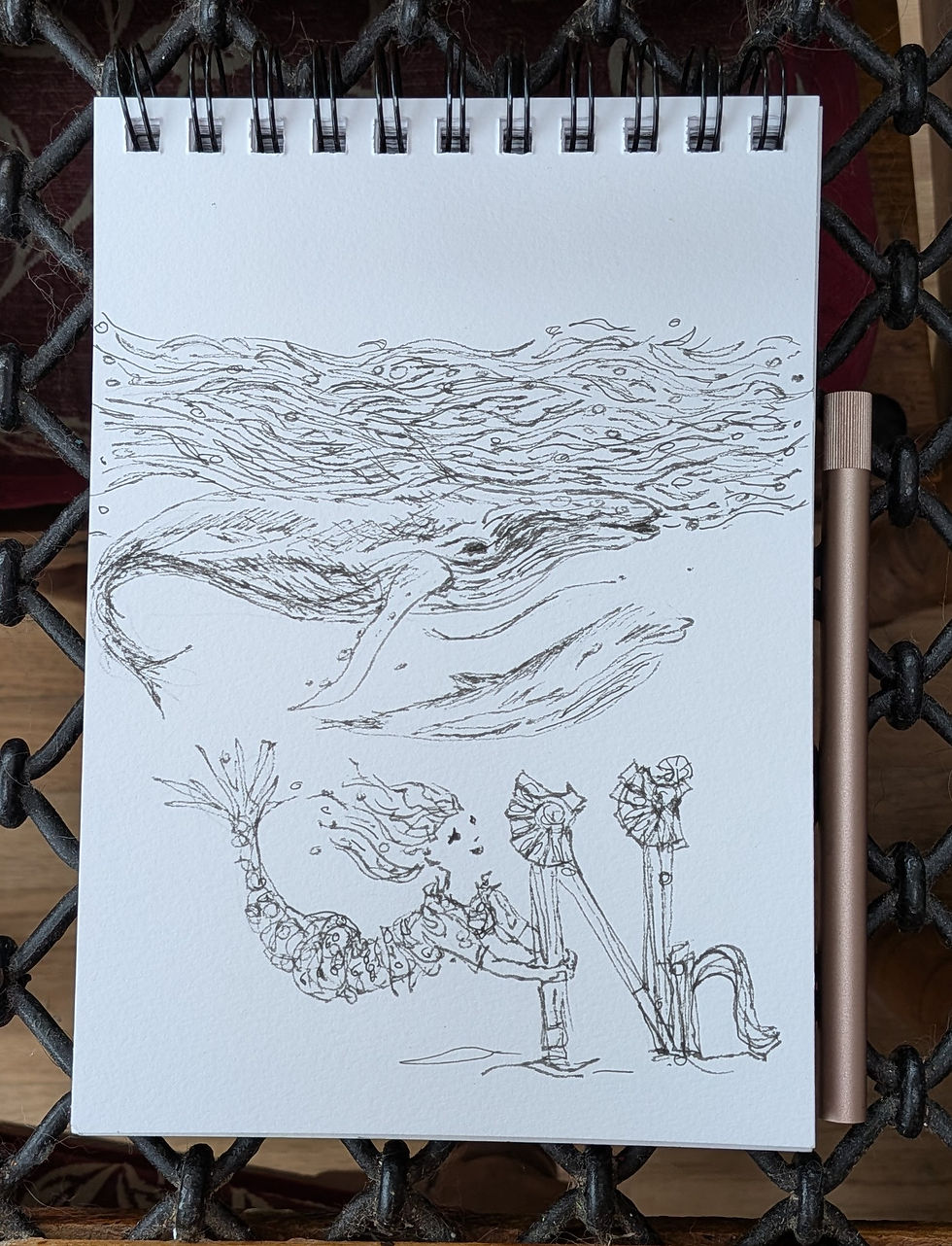 N is for North Atlantic Right Whale and Nola one of the North Atlantic mermaids