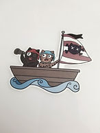 CF GK Gahmjah Kohng Pirate Ship Stickers