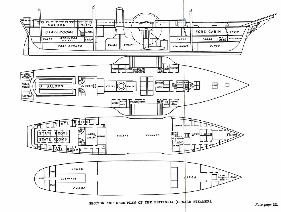 Deck Plans of the SS Britannia, OceanLinerArchitect / Reddit