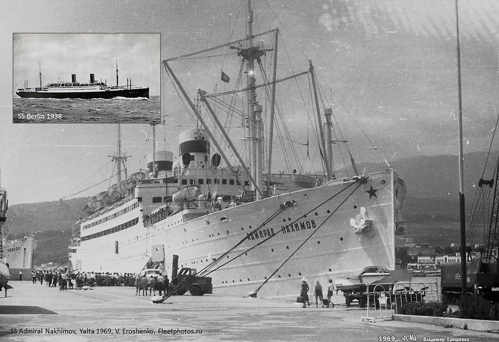 Norddeutscher Lloyd's SS Berlin became the Soviet liner/cruise ship Admiral Nakhimov