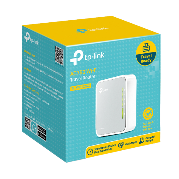 Thumbnail: tp-link AC750 Wi-Fi Travel Router box, new, Secure, fast internet access.