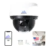 Montavue GO app, security camera and accessories on white background, Pono Surveillance.