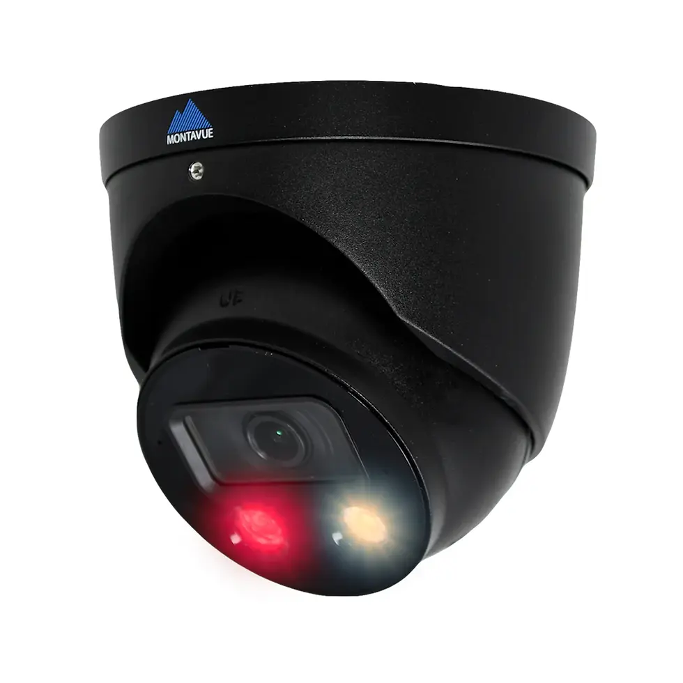 Miniatura: Dome security camera with red and yellow lights on, Pono Surveillance system.