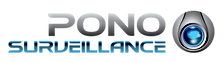 PONO SURVEILLANCE logo featuring text and a surveillance camera icon.