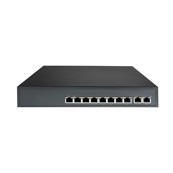 Thumbnail: Black network switch with multiple ethernet ports. Pono Surveillance.