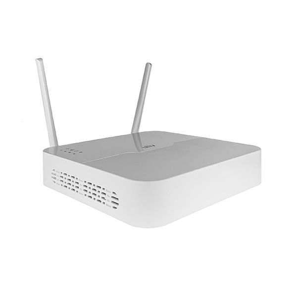 Thumbnail: White router with two antennas, essential for network connectivity and data transfer.