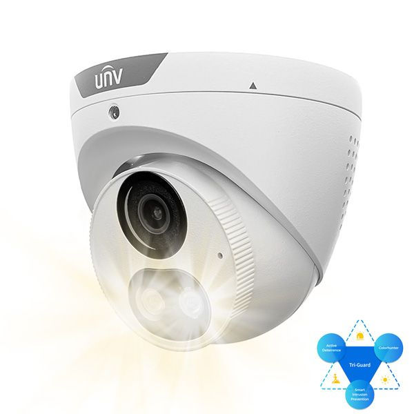UNV 4K Tri-Guard NDAA-Compliant Weatherproof Turret IP Security Camera 2.8mm