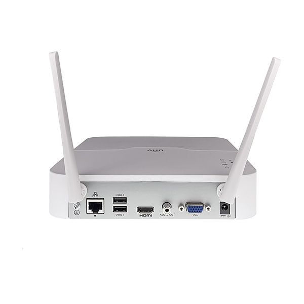 Thumbnail: Various ports and antennas on the back of wireless network device.