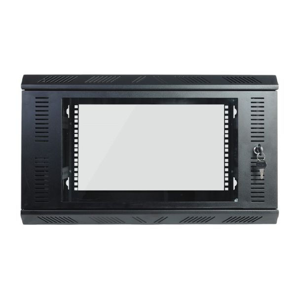 Thumbnail: Black server rack with a clear screen, used for data storage.