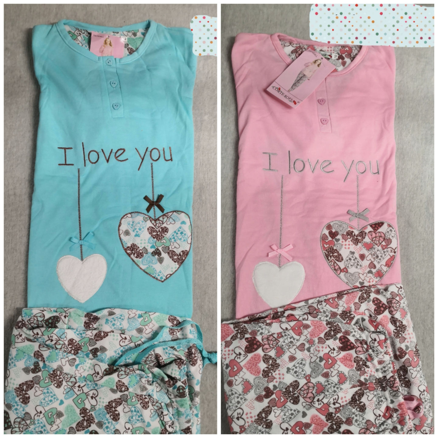 Pijama afelpado de la Corazón  
algodón