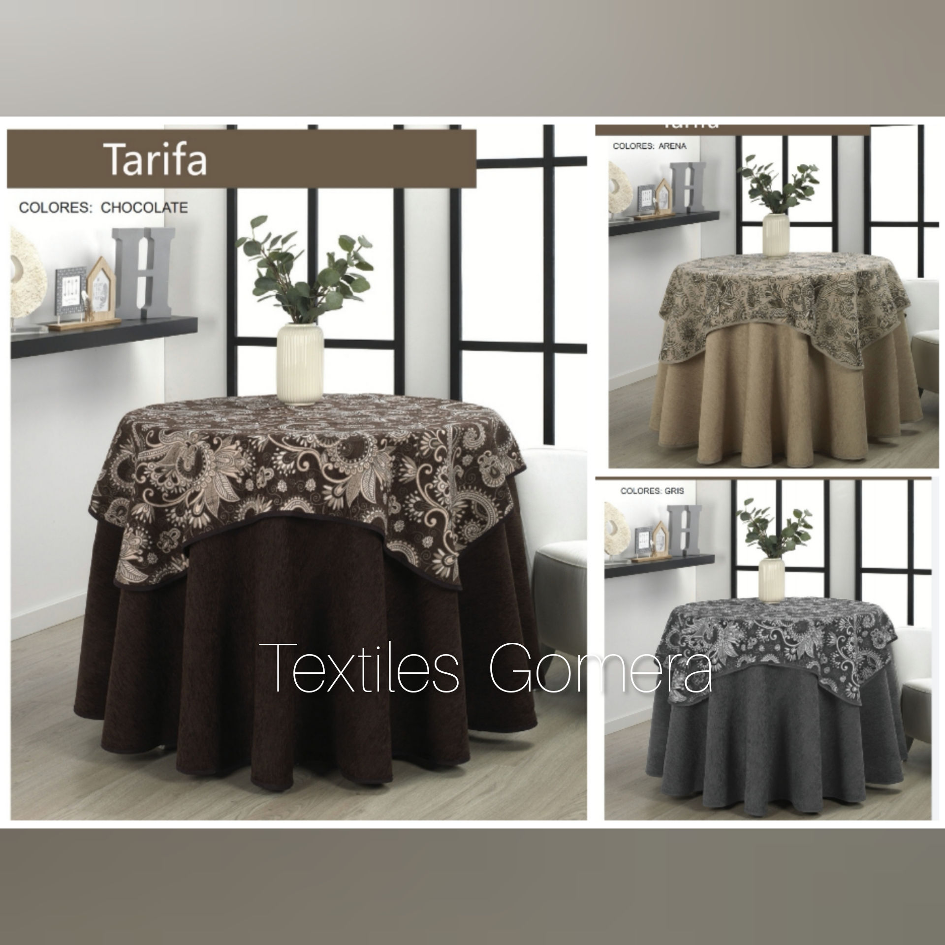 Falda de camilla de chenilla con mantel TARIFA