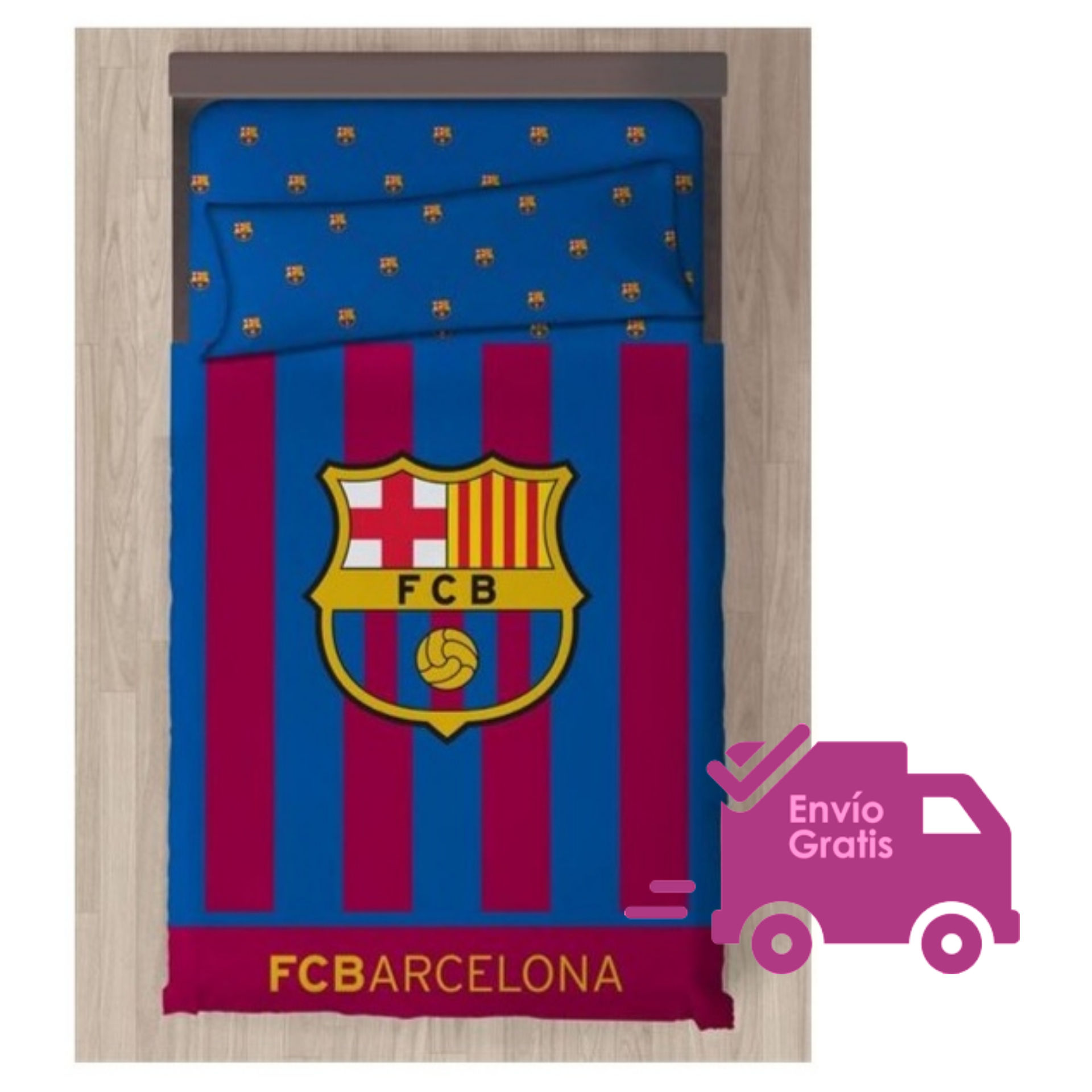 Juego de sábanas F. C. BARCELONA 50/50 Escudo