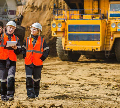 Workers at mine site