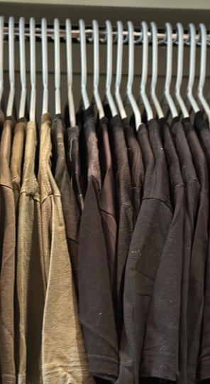 Organized closet in Dallas tx home. men's closet