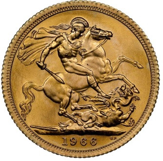 1966年エリザベス2世ソブリン金貨【MS65】 | 【アンティークコイン販売