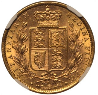 1871年ヴィクトリア ソブリン金貨シールド【MS62】 | 【アンティーク