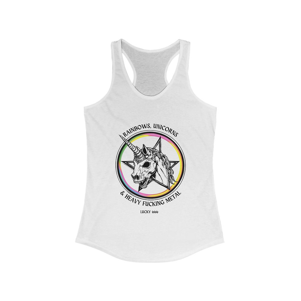 Thumbnail: Rainbows, Unicorns & Heavy Fucking Metal Racerback Tank 