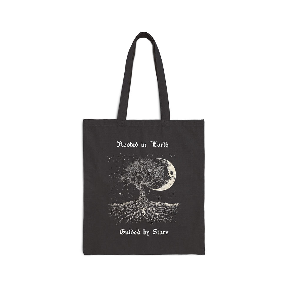 Rooted in Earth, Guided by Stars Design | Canvas Tote Bag